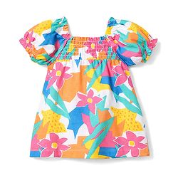 Babyhug Single Jersey Knit Half Sleeves Top & Shorts Set with Floral Print & Bow Applique - Multicolor