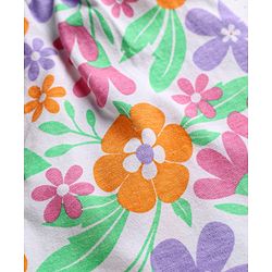 Babyhug Single Jersey Knit Half Sleeves Top & Shorts Set with Floral Print - Multicolor