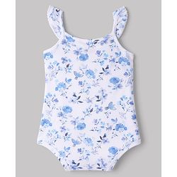 Babyhug 100% Cotton Interlock Knit Sleeveless Onesies With Floral Print Pack of 3 - Multicolor