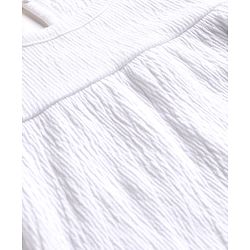 Babyhug Slub Jersey Knit Frill Sleeves Solid Top & Shorts Set with Bow Applique - White & Blue