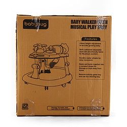 Babyhug 2-in-1 Baby Walker & Push Walker With Musical Play Tray - Pink| Soft Cushion Seat| Compact Fold| Caster Wheels| Adjustable Height| Removable Activity Tray| Toy for 9+ months| Gifting Option