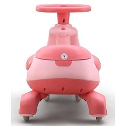 Babyhug Kids Twister Swing Car With LED Lights & Music - Pink| Smooth PU Wheels| Encourages Active Play| Built for Rough Play| Easy to Handle| Sport Gift for 3 to 8 yrs Boys & Girls| Comfortable Seat