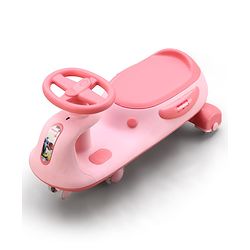 Babyhug Kids Twister Swing Car With LED Lights & Music - Pink| Smooth PU Wheels| Encourages Active Play| Built for Rough Play| Easy to Handle| Sport Gift for 3 to 8 yrs Boys & Girls| Comfortable Seat