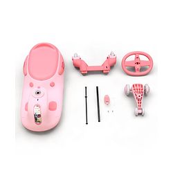 Babyhug Kids Twister Swing Car With LED Lights & Music - Pink| Smooth PU Wheels| Encourages Active Play| Built for Rough Play| Easy to Handle| Sport Gift for 3 to 8 yrs Boys & Girls| Comfortable Seat