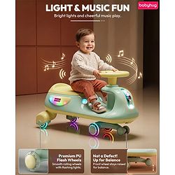 Babyhug Kids Twister Swing Car With LED Lights & Music - Pink| Smooth PU Wheels| Encourages Active Play| Built for Rough Play| Easy to Handle| Sport Gift for 3 to 8 yrs Boys & Girls| Comfortable Seat