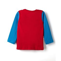 Babyhug Disney Single Jersey Knit Full Sleeves T-Shirt & Pyjama Night Suit With Mickey Mouse & Donald Duck Graphic Pack of 2 - Red / Blue