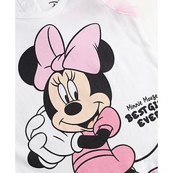 Babyhug Disney Cotton Knit Sleeveless T-Shirt with Minnie Mouse Graphics White 3-6 Months