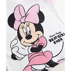 Babyhug Disney Cotton Knit Sleeveless T-Shirt with Minnie Mouse Graphics White 3-6 Months