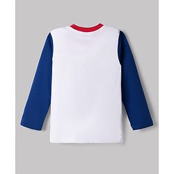 Babyhug Disney 100% Cotton Knit Full Sleeves T-Shirt & Pyjama Night Suit - Blue & Red