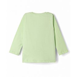Babyhug Disney Single Jersey Knit Full Sleeves T-Shirt Payjama Nightsuit with Micky Mouse Graphics  - Limegreen & Lavender