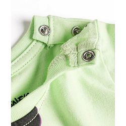 Babyhug Disney Single Jersey Knit Full Sleeves T-Shirt Payjama Nightsuit with Micky Mouse Graphics  - Limegreen & Lavender