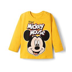 Babyhug Disney 100% Cotton Knit Full Sleeves T-Shirt & Pyjama Night Suit With Micky Mouse Graphics- Multicolor