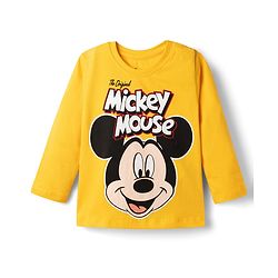 Babyhug Disney 100% Cotton Knit Full Sleeves T-Shirt & Pyjama Night Suit With Micky Mouse Graphics- Multicolor