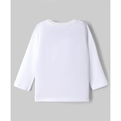 Babyhug Disney Single Jersey Knit Full Sleeves T-Shirt & Pyjama Night Suit With Mickey Mouse Graphic - White / Navy Blue
