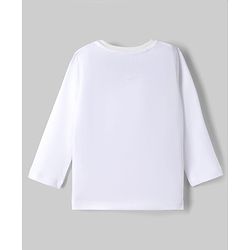 Babyhug Disney Single Jersey Knit Full Sleeves T-Shirt & Pyjama Night Suit With Mickey Mouse Graphic - White / Navy Blue