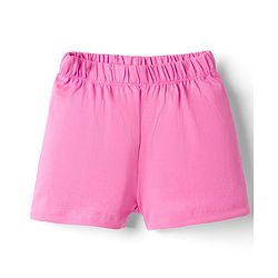 Babyhug Disney 100% Cotton Knit Half Sleeves T-Shirt & Shorts Night Suit With Minnie Mouse Graphic - Navy Blue & Pink