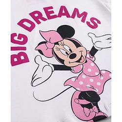 Babyhug Disney 100% Cotton Knit Half Sleeves T-shirt & Shorts Night Suit With Minnie Mouse Graphics - Dark Pink
