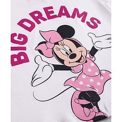 Babyhug Disney 100% Cotton Knit Half Sleeves T-shirt & Shorts Night Suit With Minnie Mouse Graphics - Dark Pink