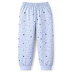 Babyhug Cotton Knit Half Sleeves T-Shirt & Pyjama Night Suit with Astronaut Print - Blue