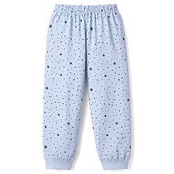 Babyhug Cotton Knit Half Sleeves T-Shirt & Pyjama Night Suit with Astronaut Print - Blue