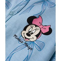Babyhug Disney Interlock Knit Full Sleeves Footed Sleepsuits with Minnie Mouse & Donald Duck Graphic Pack of 2 - Light Blue
