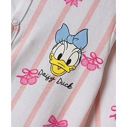 Babyhug Disney Interlock Knit Full Sleeves Footed Sleepsuits with Minnie Mouse & Donald Duck Graphic Pack of 2 - Light Blue