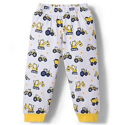 Babyhug Cotton Knit Half Sleeves T-Shirt & Pyjama Night Suit with JCB Print -  Yellow