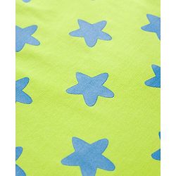 Babyhug Cotton Knit Full Sleeves T-Shirt & Pyjama Co-ord Night Suit with Star Print - Lime Green