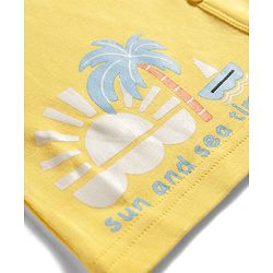Babyhug 100% Cotton Interlock Knit Half Sleeves Striped Jhablas with Tropical Print Pack Of 3 - White & Yellow