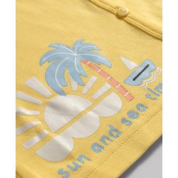 Babyhug 100% Cotton Interlock Knit Half Sleeves Striped Jhablas with Tropical Print Pack Of 3 - White & Yellow