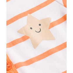 Babyhug 100% Cotton Interlock Knit Half Sleeves Front Open Striped Jhablas with Star Print Pack of 3 -White & Purple