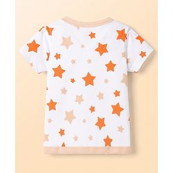 Babyhug 100% Cotton Interlock Knit Half Sleeves Front Open Striped Jhablas with Star Print Pack of 3 -White & Purple