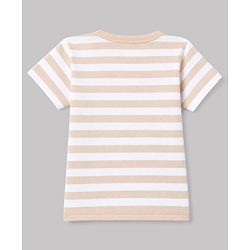 Babyhug 100% Cotton Interlock Knit Half Sleeves Front Open Striped Jhablas With Vehicle Print Pack of 3 - Light Green, Navy Blue & White