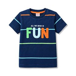 Babyhug Cotton Knit T-Shirt Half Sleeves with Graphics Multi Color 6-9 Months