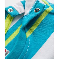 Babyhug Cotton Knit T-Shirts Half Sleeves Striped with Embroidery Detailing Multi Color 6-9 Months