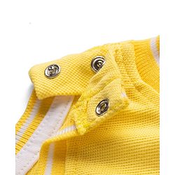 Babyhug 100% Cotton Knit Sleeveless Tank T-Shirt with Text Graphics - Yellow