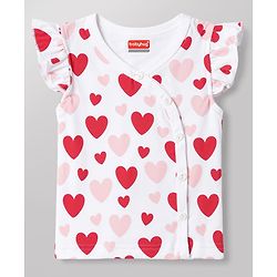 Babyhug 100% Cotton Interlock Woven Sleeveless Jhablas with Hearts & Star Print Pack Of 3 - Pink White & Red