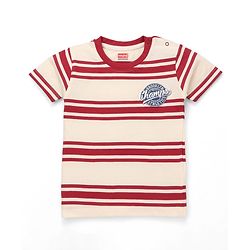 Babyhug Cotton Knit T-Shirts Half Sleeves Striped with Graphics Multi Color 9-12 Months