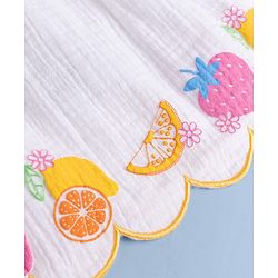 Babyhug Cotton Woven Sleeveless Tropical Theme & Floral Printed Top & Shorts Set - White