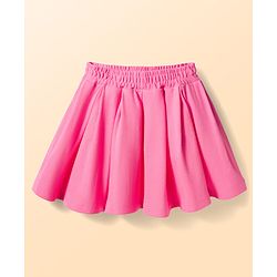 Babyhug Single Jersey Knit Half Sleeves Top & Skirt Set with Butterfly Print - White & Pink