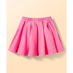 Babyhug Single Jersey Knit Half Sleeves Top & Skirt Set with Butterfly Print - White & Pink