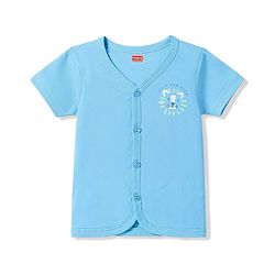 Babyhug 100% Cotton Interlock Knit Half Sleeves Front Open Jhablas with Star & Cub Face Print Pack of 3 - Light Blue
