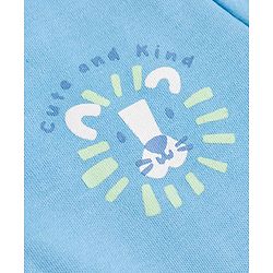 Babyhug 100% Cotton Interlock Knit Half Sleeves Front Open Jhablas with Star & Cub Face Print Pack of 3 - Light Blue