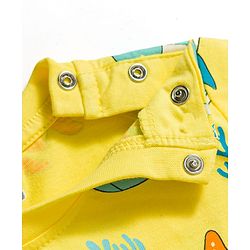 Babyhug Cotton Knit Half Sleeves Sea Life Printed Co-Ords T-Shirt & Pyjama Night Suit - Yellow