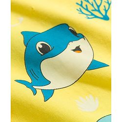 Babyhug Cotton Knit Half Sleeves Sea Life Printed Co-Ords T-Shirt & Pyjama Night Suit - Yellow