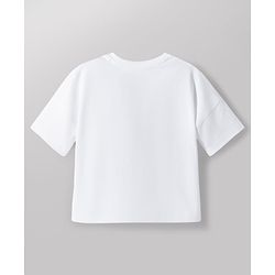Babyhug Disney Single Jersey Knit Half Sleeves T-Shirt with Minnie Mouse Graphics - White