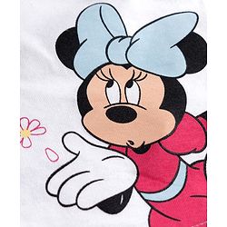 Babyhug Disney Single Jersey Knit Half Sleeves T-Shirt with Minnie Mouse Graphics - White