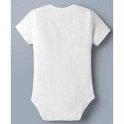 Babyhug Disney Interlock Knit Half Sleeves Onesies With Marie Graphic - White