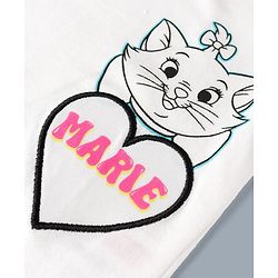 Babyhug Disney Interlock Knit Half Sleeves Onesies With Marie Graphic - White