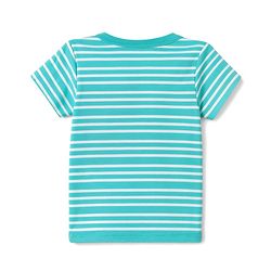 Babyhug 100% Cotton Knit Half Sleeves Striped Vehicles & Bear Printed Jhablas Pack Of 3 - Light Blue Yellow & Light Green